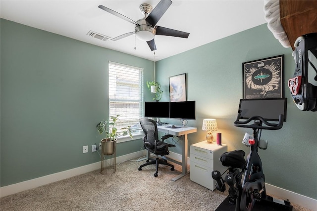 7619 Scenic Brook Dr, Austin, TX 78736 - carpeted office space with a ceiling fan and baseboards