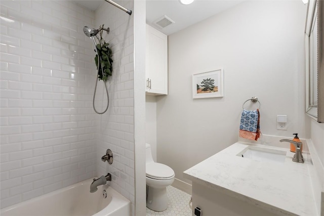 7619 Scenic Brook Dr, Austin, TX 78736 - full bathroom with vanity, tub / shower combination, and tile patterned floors