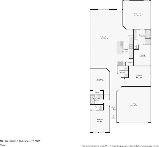 1524 Brueggerhoff Rd, Leander, TX 78641 - view of floor plan / room layout