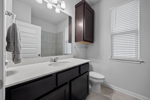 2424 Pecan Island Dr, Leander, TX 78641 - bathroom with vanity, tile patterned flooring, and a shower