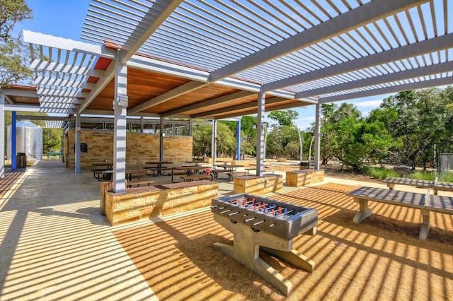 2424 Pecan Island Dr, Leander, TX 78641 - view of patio / terrace with a fire pit and a pergola