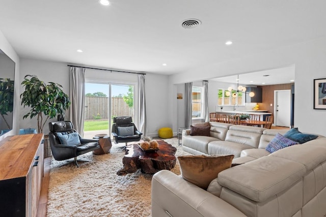 1909 Belford Dr, Austin, TX 78757 - living area featuring recessed lighting and a chandelier
