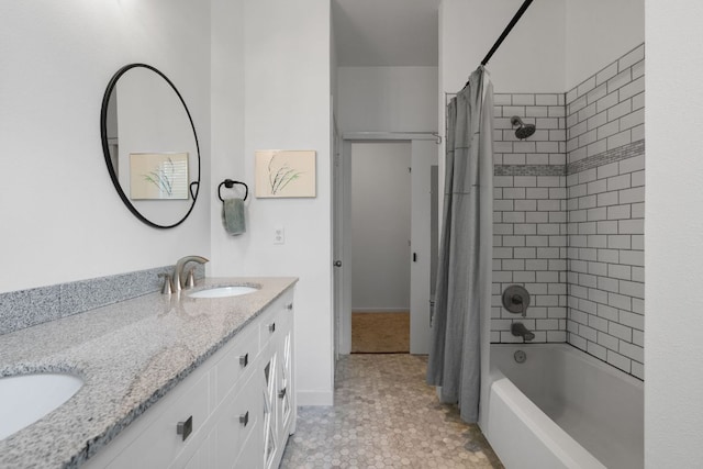 5812 Abilene Trl, Austin, TX 78749 - bathroom with double vanity and shower / bath combo