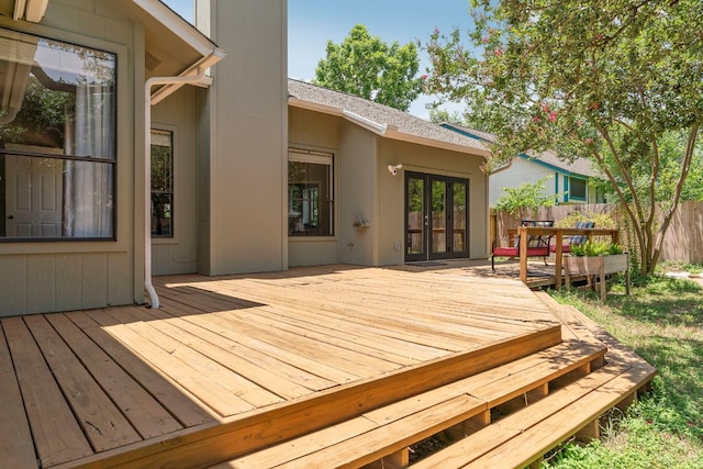 5812 Abilene Trl, Austin, TX 78749 - wooden deck with french doors