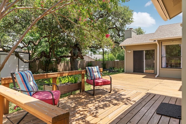5812 Abilene Trl, Austin, TX 78749 - wooden deck featuring a fenced backyard