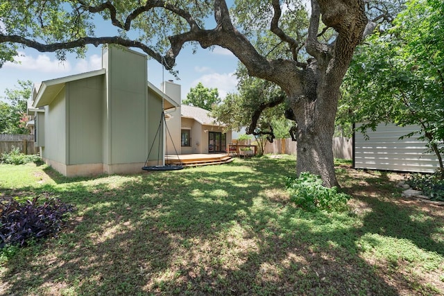 5812 Abilene Trl, Austin, TX 78749 - view of yard featuring a wooden deck