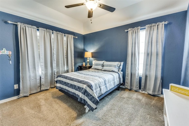 544 Blossom Valley Strm, Buda, TX 78610 - bedroom featuring carpet flooring and a ceiling fan