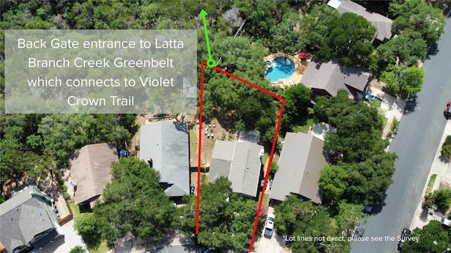 7702 Kincheon Ct, Austin, TX 78749 - aerial view of residential area with a pool