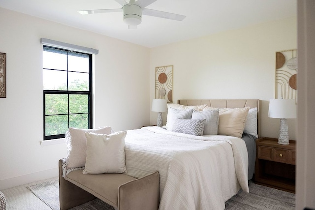 10501 Ronwood Dr, Austin, TX 78750 - carpeted bedroom featuring ceiling fan and baseboards