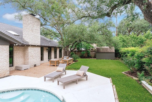 10501 Ronwood Dr, Austin, TX 78750 - fenced backyard with a patio and a storage shed