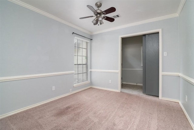 2306 Susan Ln, Leander, TX 78641 - unfurnished room featuring ceiling fan, crown molding, and carpet flooring