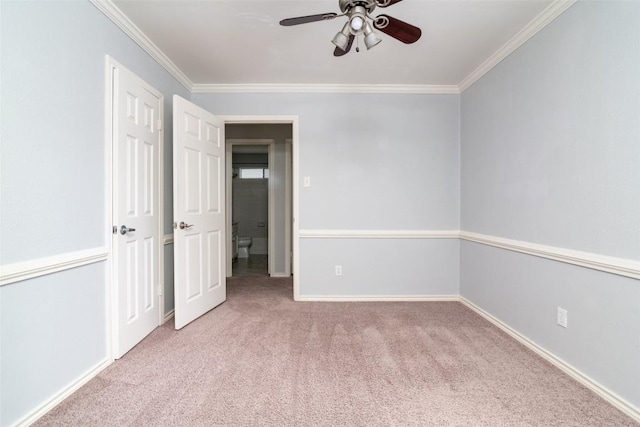 2306 Susan Ln, Leander, TX 78641 - unfurnished bedroom featuring carpet, ornamental molding, and a ceiling fan