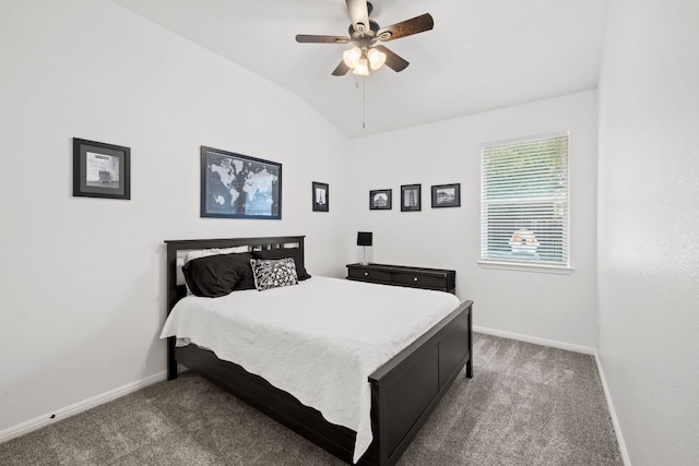240 Fort Mabry Loop, Georgetown, TX 78628 - carpeted bedroom featuring lofted ceiling and ceiling fan