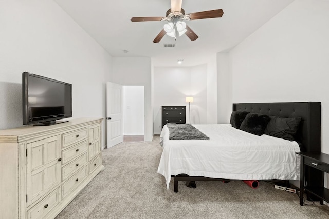 240 Fort Mabry Loop, Georgetown, TX 78628 - bedroom featuring light colored carpet and ceiling fan
