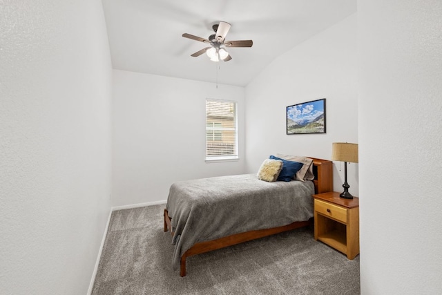 240 Fort Mabry Loop, Georgetown, TX 78628 - carpeted bedroom with lofted ceiling and a ceiling fan