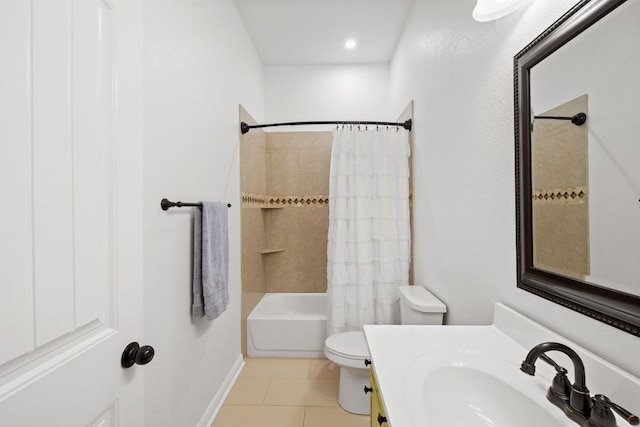 240 Fort Mabry Loop, Georgetown, TX 78628 - full bathroom with vanity, tile patterned floors, and shower / bath combination with curtain