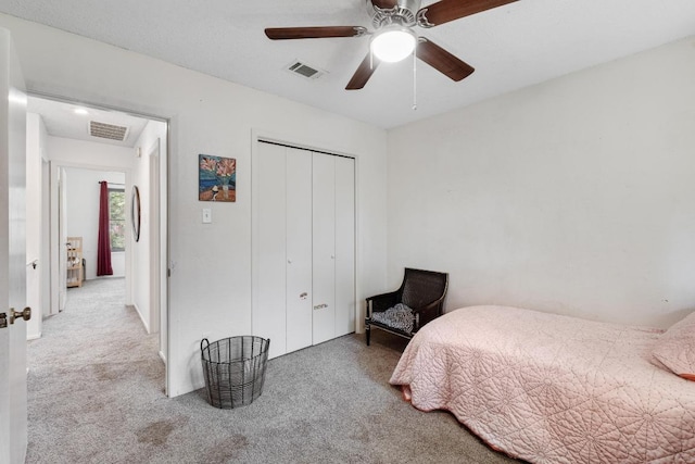 4304 Adelphi Ln, Austin, TX 78727 - bedroom with carpet flooring, a closet, and ceiling fan