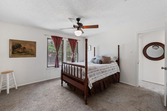 4304 Adelphi Ln, Austin, TX 78727 - carpeted bedroom with a textured ceiling and ceiling fan