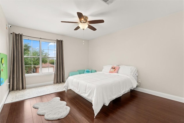 4410 Cisco Valley Dr, Round Rock, TX 78664 - bedroom featuring hardwood / wood-style flooring and ceiling fan