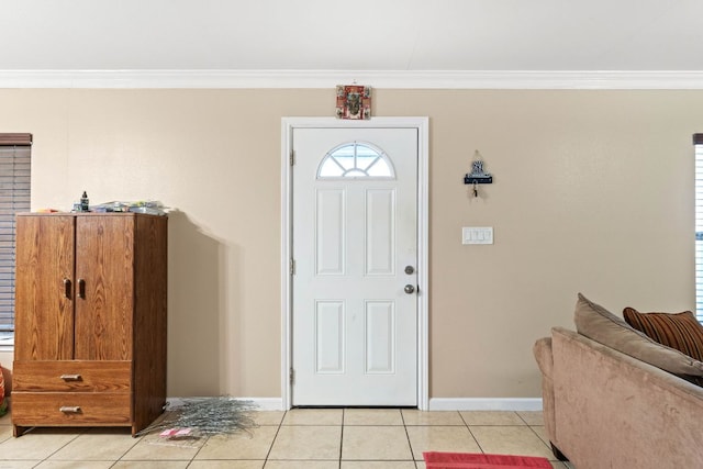 300 Walker St, Smithville, TX 78957 - foyer entrance featuring crown molding and light tile patterned floors