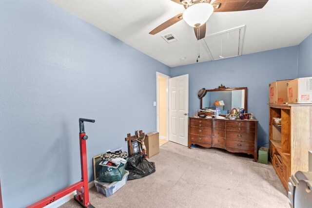 300 Walker St, Smithville, TX 78957 - carpeted bedroom featuring attic access and ceiling fan
