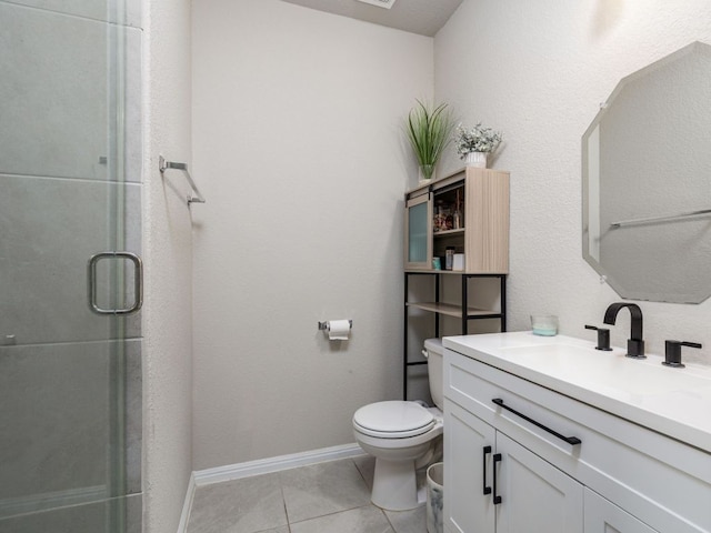 453 Arrowhead Vine St, Leander, TX 78641 - bathroom with vanity, a shower stall, and tile patterned floors