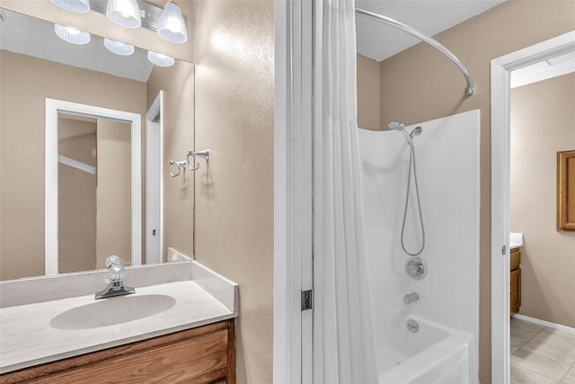 1028 Verbena Dr Unit 1144, Austin, TX 78750 - full bathroom featuring vanity, shower / bath combo, and tile patterned flooring