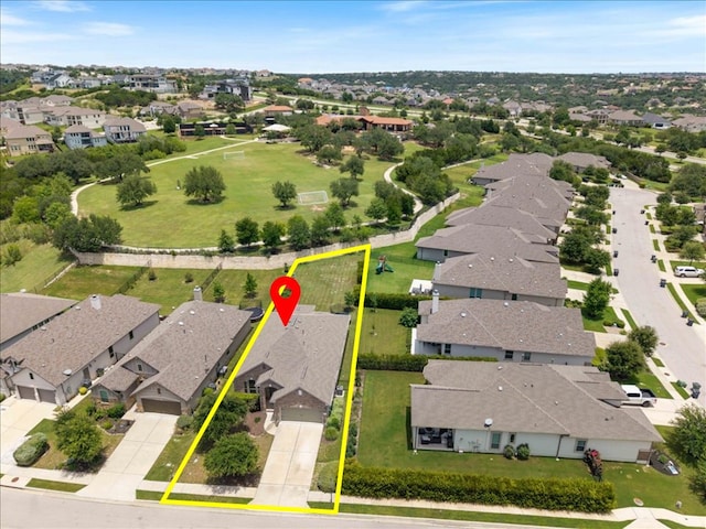 2520 Milan Meadows Dr, Leander, TX 78641 - aerial view of residential area featuring property parcel outlined