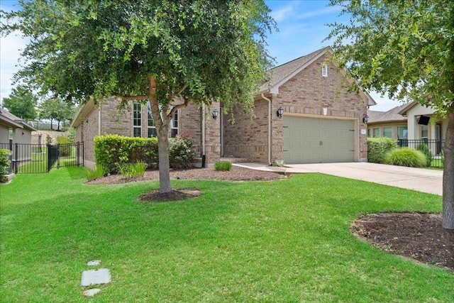 2520 Milan Meadows Dr, Leander, TX 78641 - obstructed view of property with concrete driveway, an attached garage, and brick siding