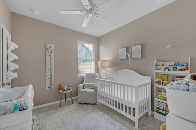 1420 Anhalt Dr Unit 50B, Pflugerville, TX 78660 - carpeted bedroom featuring a crib and a ceiling fan