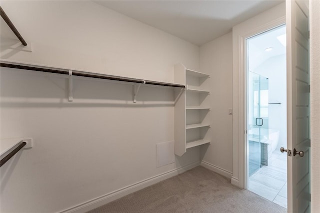 152 Limestone Dr, Georgetown, TX 78628 - walk in closet featuring light carpet