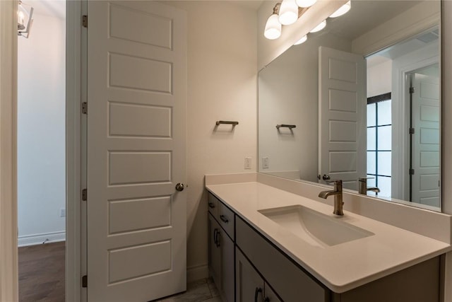 152 Limestone Dr, Georgetown, TX 78628 - bathroom featuring vanity and baseboards