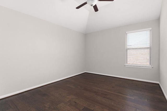 103 County Road 180 Unit 35, Leander, TX 78641 - unfurnished room featuring ceiling fan, dark wood-style flooring, and lofted ceiling