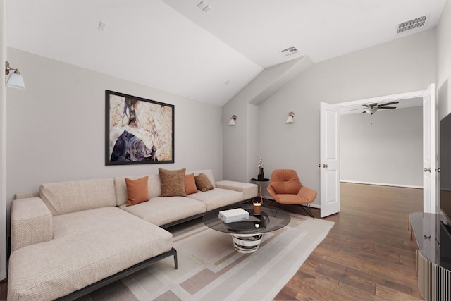 103 County Road 180 Unit 35, Leander, TX 78641 - living room with dark wood-style floors and lofted ceiling