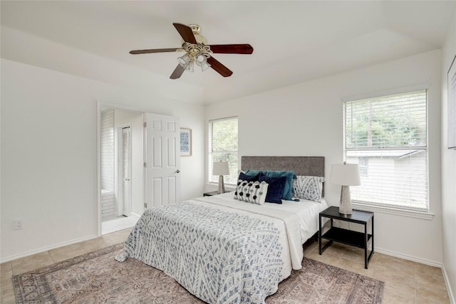 16302 Bates Cv, Pflugerville, TX 78660 - bedroom featuring light tile patterned flooring and ceiling fan