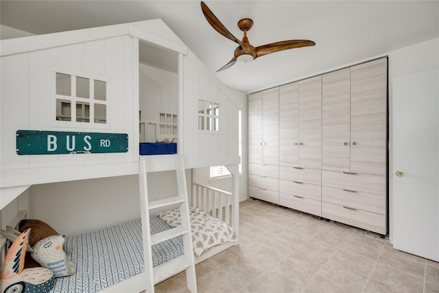 16302 Bates Cv, Pflugerville, TX 78660 - bedroom featuring vaulted ceiling and a ceiling fan