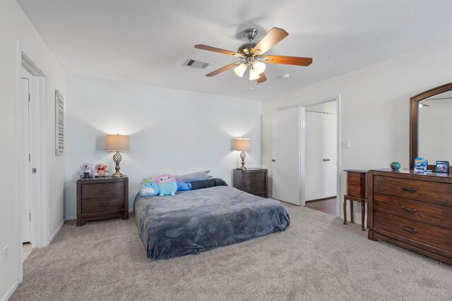 6005 La Mesa St, Leander, TX 78645 - carpeted bedroom featuring a ceiling fan