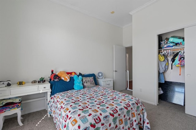 6005 La Mesa St, Leander, TX 78645 - carpeted bedroom featuring ornamental molding, a closet, and a spacious closet