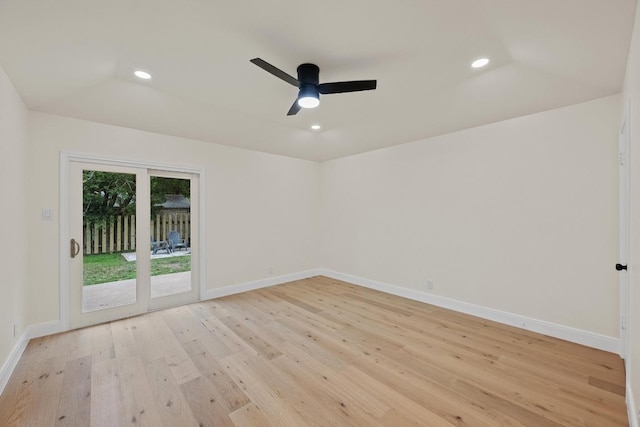 8909 Laurel Grove Dr, Austin, TX 78758 - empty room featuring light wood-style floors, recessed lighting, and a ceiling fan