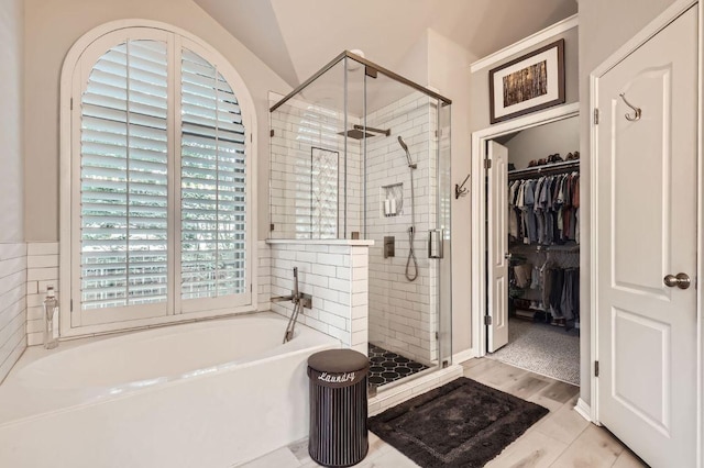 4231 N Summercrest Loop, Round Rock, TX 78681 - full bath with a garden tub, a shower stall, and a spacious closet