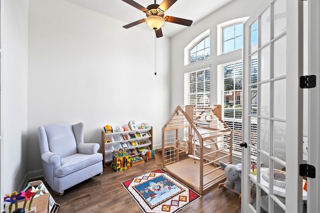 174 Jayne Cv, Austin, TX 78737 - playroom with wood-type flooring and a ceiling fan