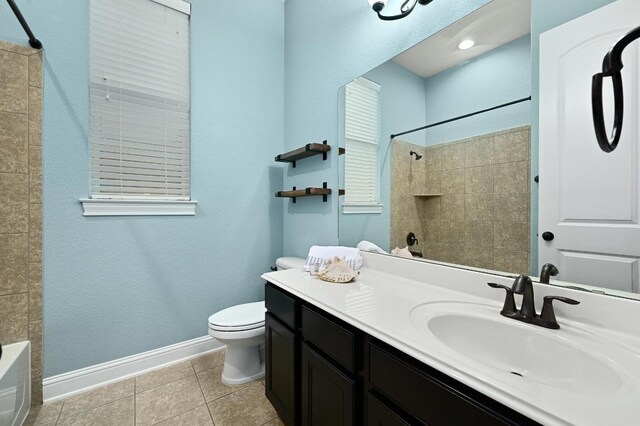 204 Lake Como Dr, Austin, TX 78734 - bathroom with vanity, tile patterned floors, and tub / shower combination