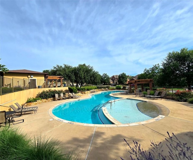 204 Lake Como Dr, Austin, TX 78734 - community pool featuring a pergola and a patio area