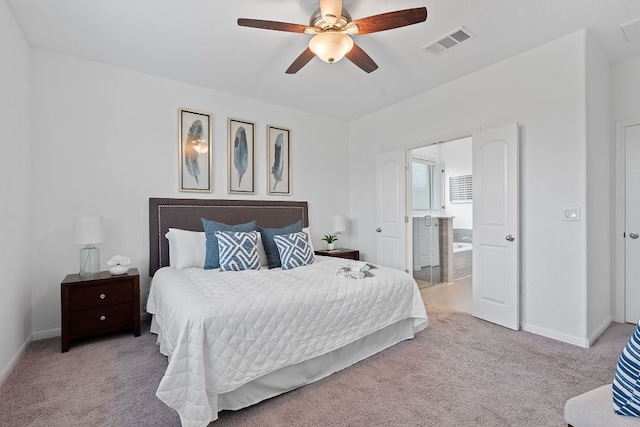 4409 Arques Ave, Round Rock, TX 78681 - bedroom with light carpet and a ceiling fan