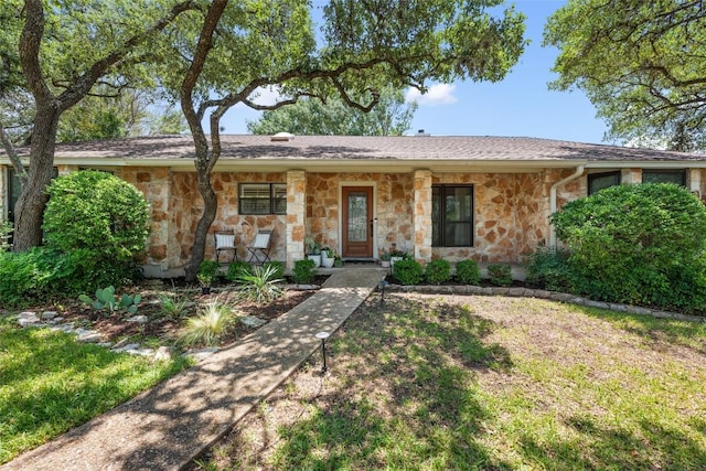 6317 Gato Path, Austin, TX 78731 - view of front facade with stone siding
