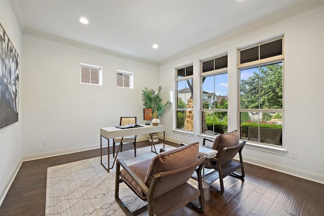 6000 Osceola Trl, Austin, TX 78738 - office featuring ornamental molding, wood finished floors, and recessed lighting