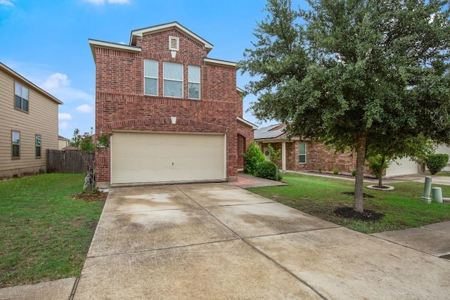11104 Helms Deep Dr, Austin, TX 78754 - traditional-style home with brick siding, an attached garage, and driveway