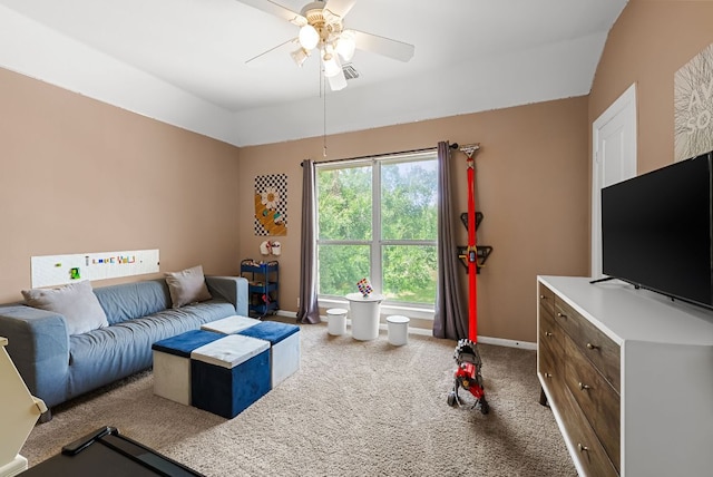 11606 Uplands Ridge Dr, Bee Cave, TX 78738 - living room with carpet floors and ceiling fan