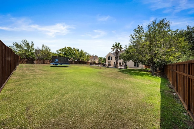 11606 Uplands Ridge Dr, Bee Cave, TX 78738 - fenced backyard featuring a trampoline