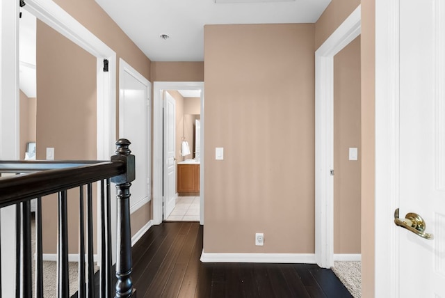 11606 Uplands Ridge Dr, Bee Cave, TX 78738 - corridor featuring dark wood-style flooring